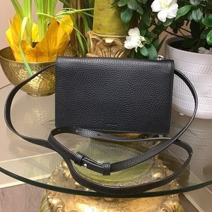 All Saints Black Leather Crossbody Bag